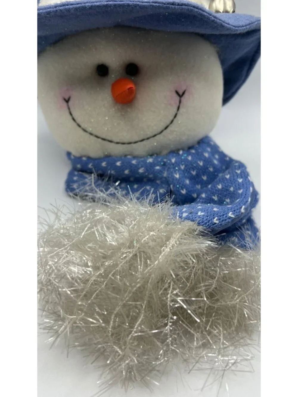 Plush Snowman Holiday Décor With Blue Hat & Scarf